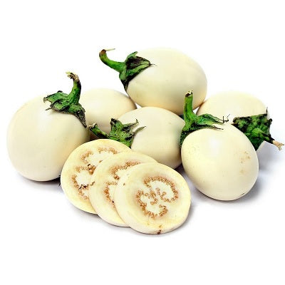 Aubergine mini blanche ronde d'oeuf 250g
